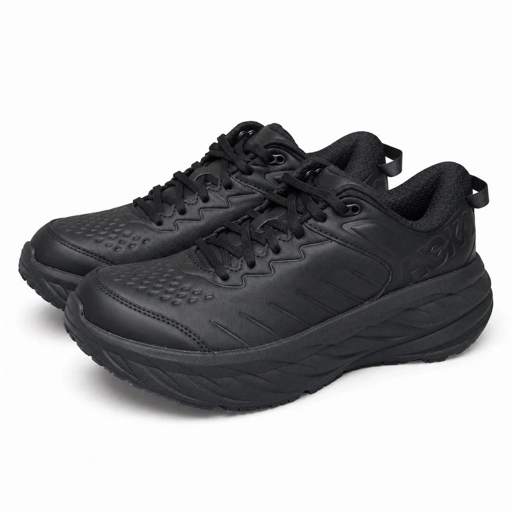 Hoka Bondi SR Black 1110521 BBLC Women's Size 10 Black Slip Resistant Shoes